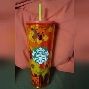 Starbucks Strawberry fields with floral flowers Tumbler
